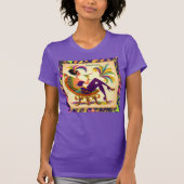 Midden eeuw futuristische Mardi Gras Martini vrouw T-shirt (Voorkant)