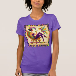 Midden eeuw futuristische Mardi Gras Martini vrouw T-shirt