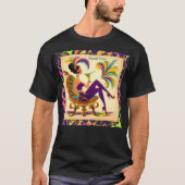 Midden eeuw futuristische Mardi Gras Martini vrouw T-shirt (Voorkant)