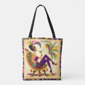 Midden eeuw futuristische Mardi Gras Martini vrouw Tote Bag (Achterkant)