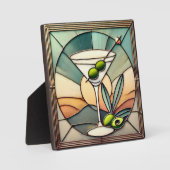 Midden Eeuw Gebrandschilderd Glas 2 Olijf Martini Fotoplaat (Voorkant)