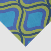 midden eeuw geel blauw ogee patroon tissuepapier (Detail)