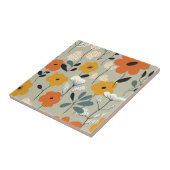 Midden eeuw geïnspireerd bloemennaadloos patroon tegeltje (Zijkant)