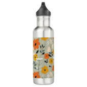 Midden eeuw geïnspireerd bloemenpatroon waterfles (Rechts)