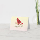 Midden-eeuw geïnspireerde rode kardinaal met de ha bedankkaart (Voorkant)