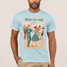 Midden Eeuw Gelukkig Nieuwjaar De Martini Dans T-shirt