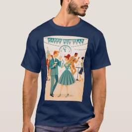 Midden eeuw gelukkig nieuwjaar de Martini-dans T-shirt