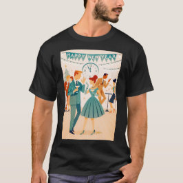 Midden eeuw gelukkig nieuwjaar de Martini-dans T-shirt