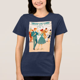 Midden eeuw gelukkig nieuwjaar De Martini Dans Tri-Blend Shirt