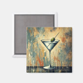 Midden eeuw gemengde media Martini kunst Magneet (Voorkant / Achterkant)
