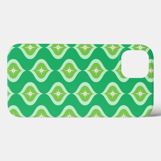Midden eeuw Green Ogee geometrische kerst Case-Mate iPhone Case (Achterkant (horizontaal))