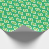 Midden Eeuw Groen Ogee Kerstmis Cadeaupapier (Hoek)