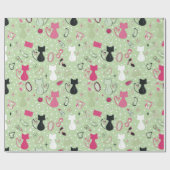Midden eeuw Groene Hart Katten Cadeaupapier (Vlak)