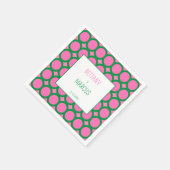 Midden eeuw Groene & Roze Geometrische cirkel Servet (Hoek)