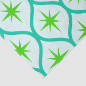 Midden eeuw groene Starbursts op Ovalen Patroon Tissuepapier (Detail)