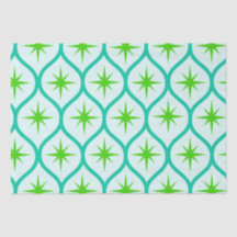 Midden eeuw groene Starbursts op Ovalen Patroon