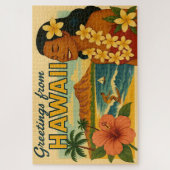 Midden eeuw groeten van Hawaii Toerisme Kunst Legpuzzel (Verticaal)