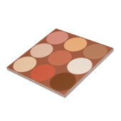 Midden eeuw grote stippen, chocoladebruin & tan tegeltje (Zijkant)