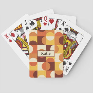 Midden eeuw halve cirkels geel oranje naam pokerkaarten