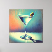 Midden eeuw ik hou van de blues Martini kunst Canvas Afdruk (Voorkant)