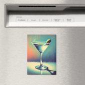 Midden eeuw ik hou van de blues Martini Kunst Magneet (Insitu (Vaatwasser))