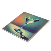 Midden eeuw ik hou van de blues Martini Kunst Tegeltje (Zijkant)