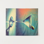 Midden eeuw ik hou van de blues Martini kunst Wandkleed (Voorkant (horizontaal))