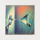Midden eeuw ik hou van de blues Martini kunst Wandkleed (Voorkant (horizontaal))