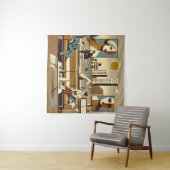 Midden eeuw interieur ontwerp kunst lounge wandkleed (In Situ (horizontaal))