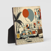 Midden eeuw interieurdesign Eclipse woonkamer Fotoplaat (Voorkant)