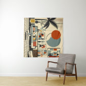 Midden eeuw interieurdesign Eclipse Woonkamer Wandkleed (In Situ (horizontaal))
