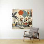 Midden eeuw interieurdesign Eclipse Woonkamer Wandkleed (In situ)