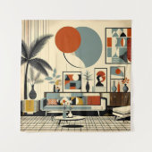 Midden eeuw interieurdesign Eclipse Woonkamer Wandkleed (Voorkant)