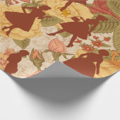 Midden eeuw jaren 1950 silhouet vrouwen Bloemen Cadeaupapier (Hoek)