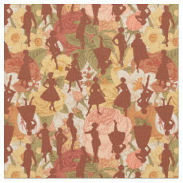 Midden eeuw jaren 1950 silhouet vrouwen Bloemen Stof