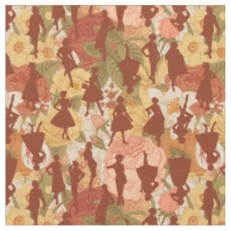 Midden eeuw jaren 1950 silhouet vrouwen Bloemen Stof