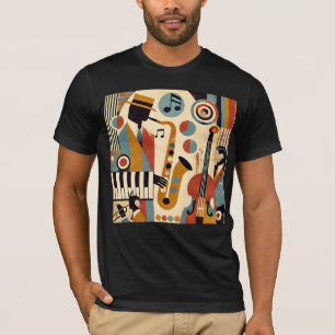 Midden Eeuw Jazz Leeftijd Modern Minimalistische T T-shirt