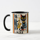 Midden eeuw jazz tijdperk HepCat Zwarte Kat Mok (Links)