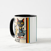 Midden eeuw jazz tijdperk HepCat Zwarte Kat Mok (Voorkant links)