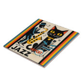 Midden eeuw jazz tijdperk HepCat Zwarte Kat Tegeltje (Zijkant)