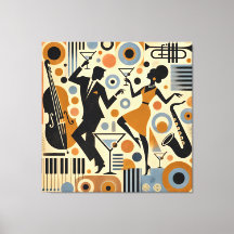 Midden Eeuw Jazz Tijdperk Minimalistische Kunst Ma