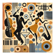 Midden Eeuw Jazz Tijdperk Minimalistische Kunst Ma