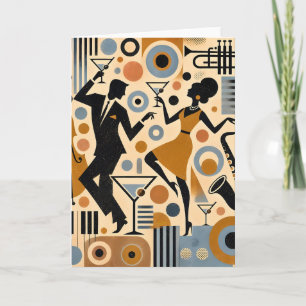 Midden Eeuw Jazz Tijdperk Minimalistische Kunst Ma Kaart