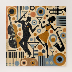 Midden Eeuw Jazz Tijdperk Minimalistische Kunst Ma Legpuzzel