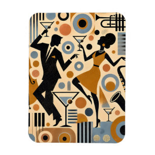 Midden Eeuw Jazz Tijdperk Minimalistische Kunst Ma Magneet