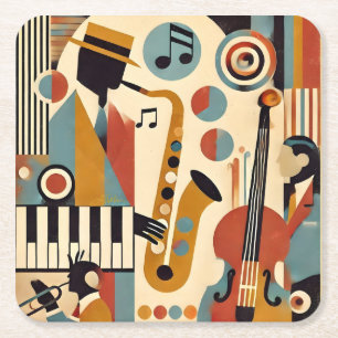 Midden Eeuw Jazz Tijdperk Modern Minimalistisch Tr Kartonnen Onderzetters