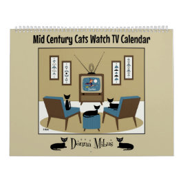 Midden-Eeuw Katten Kijken TV Kalender