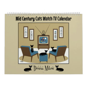 Midden-Eeuw Katten Kijken TV Kalender