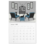 Midden-Eeuw Katten Kijken TV Kalender (Jan 2027)