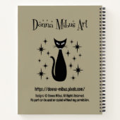 Midden eeuw katten met bakstenen muur notitieboek (Achterkant)
